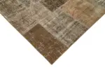 Patchwork Kahverengi Pamuk Üzerine Yün El Dokuma Kilim-198x300 - Görsel 4