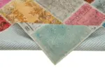 Patchwork Multi Pamuk Üzerine Yün El Dokuma Kilim-144x205 - Görsel 6
