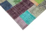 Patchwork Multi Pamuk Üzerine Yün El Dokuma Kilim-143x201 - Görsel 4