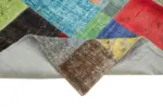 Patchwork Multi Pamuk Üzerine Yün El Dokuma Kilim-143x201 - Görsel 6