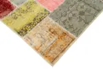Patchwork Multi Pamuk Üzerine Yün El Dokuma Kilim-143x199 - Görsel 4