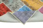 Patchwork Multi Pamuk Üzerine Yün El Dokuma Kilim-143x199 - Görsel 6