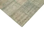 Patchwork Gri Pamuk Üzerine Yün El Dokuma Kilim-139x205 - Görsel 4