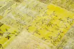 Patchwork Sarı Pamuk Üzerine Yün El Dokuma Kilim-123x176 - Görsel 5