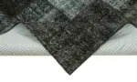 Patchwork Siyah Pamuk Üzerine Yün El Dokuma Kilim-135x201 - Görsel 6