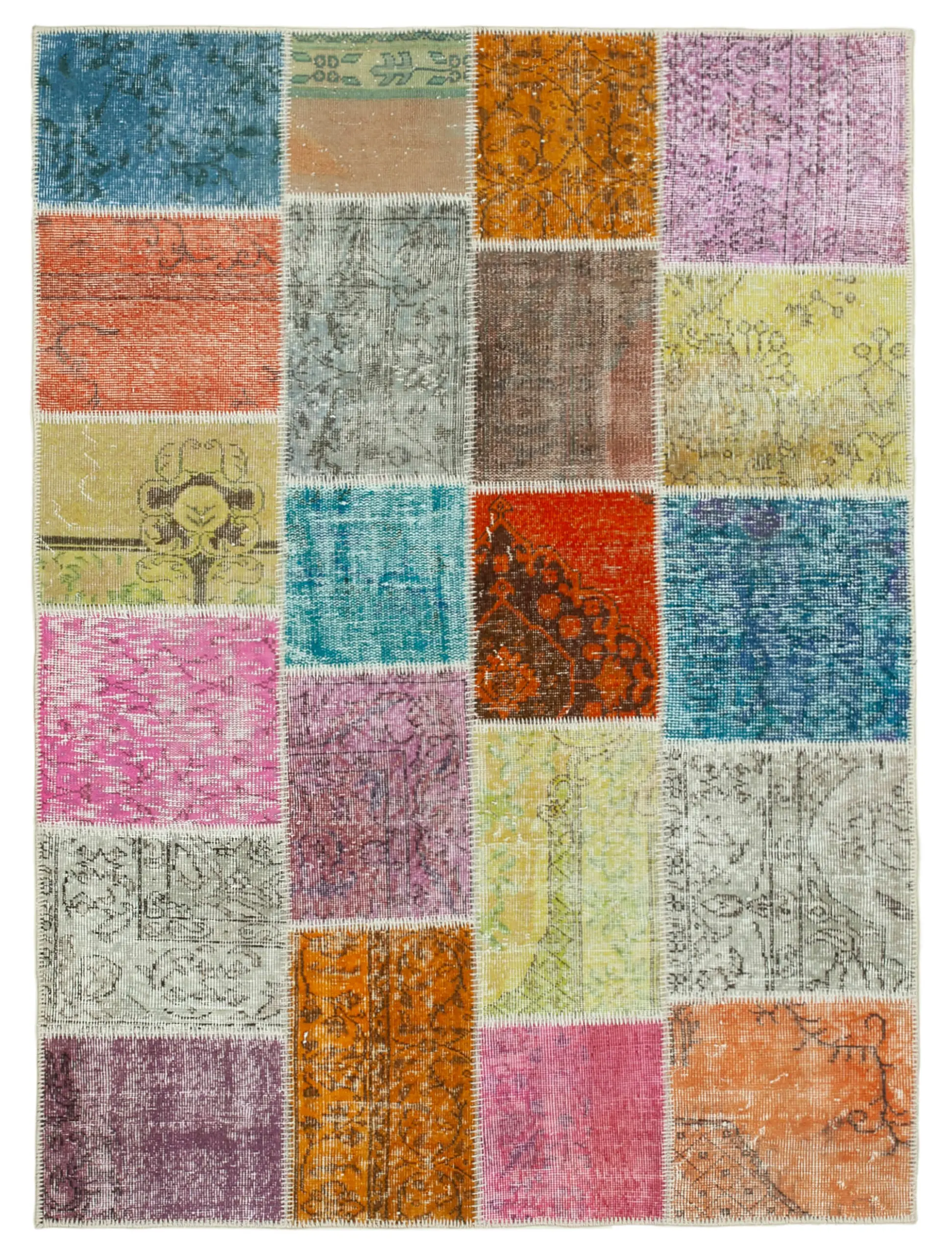 Rc_31745_0_Multicolor_Patchwork_Rugs Patchwork Multi Pamuk Üzerine Yün El Dokuma Kilim-144x197 - Görsel 1