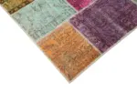 Patchwork Multi Pamuk Üzerine Yün El Dokuma Kilim-144x209 - Görsel 4