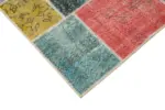 Patchwork Multi Pamuk Üzerine Yün El Dokuma Kilim-145x204 - Görsel 4
