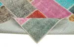Patchwork Multi Pamuk Üzerine Yün El Dokuma Kilim-143x203 - Görsel 6