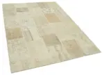 Patchwork Bej Pamuk Üzerine Yün El Dokuma Kilim-144x200 - Görsel 2