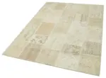 Patchwork Bej Pamuk Üzerine Yün El Dokuma Kilim-144x200 - Görsel 3