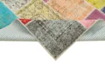 Patchwork Multi Pamuk Üzerine Yün El Dokuma Kilim-142x210 - Görsel 6