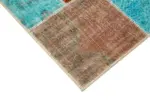 Patchwork Multi Pamuk Üzerine Yün El Dokuma Kilim-145x207 - Görsel 4