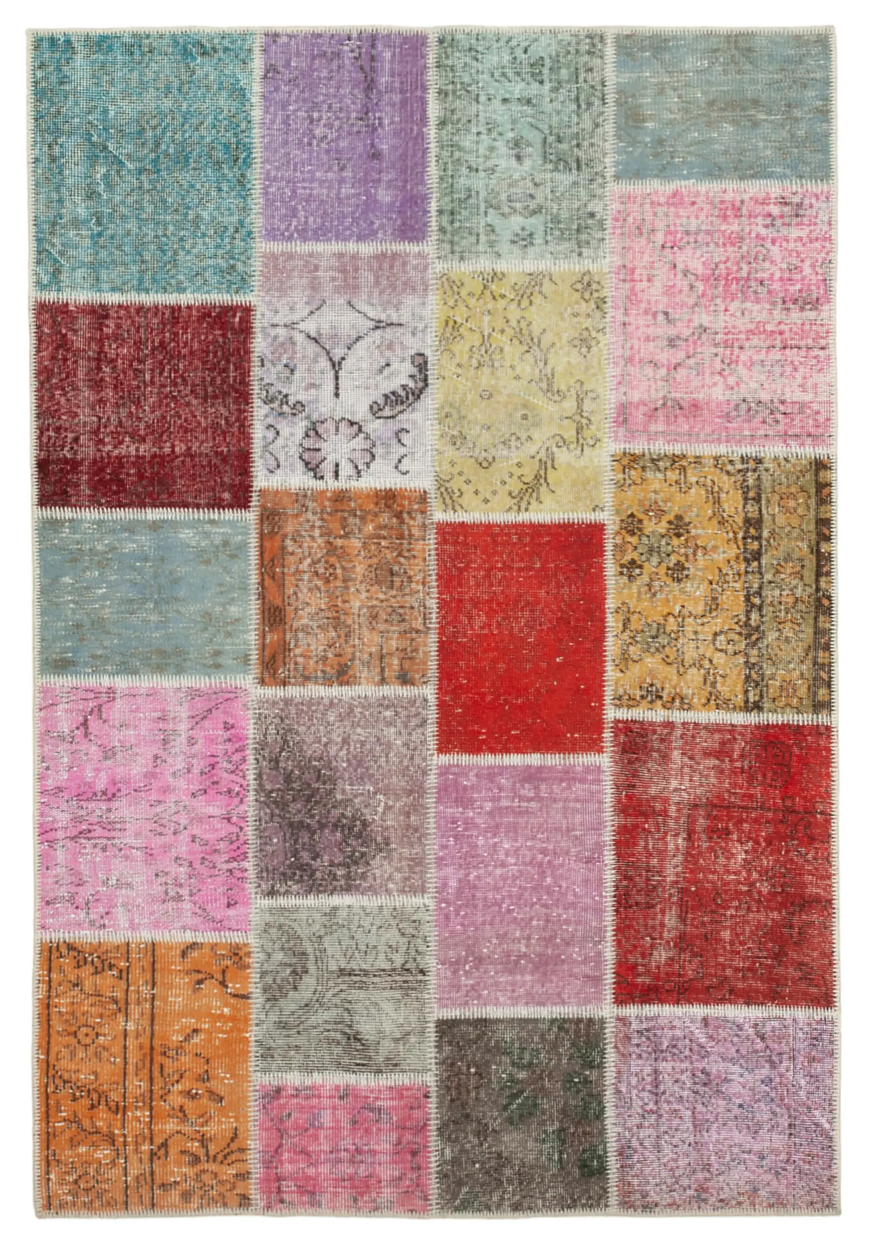 Rc_31773_0_Multicolor_Patchwork_Rugs Patchwork Multi Pamuk Üzerine Yün El Dokuma Kilim-144x212 - Görsel 1