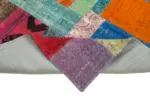 Patchwork Multi Pamuk Üzerine Yün El Dokuma Kilim-142x201 - Görsel 6