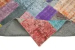 Patchwork Multi Pamuk Üzerine Yün El Dokuma Kilim-142x200 - Görsel 6