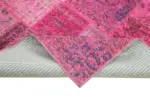 Patchwork Pembe Pamuk Üzerine Yün El Dokuma Kilim-170x241 - Görsel 6