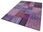 Patchwork Mor Pamuk Üzerine Yün El Dokuma Kilim-173x243 - Görsel 3