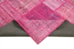 Patchwork Pembe Pamuk Üzerine Yün El Dokuma Kilim-175x242 - Görsel 6