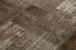 Patchwork Kahverengi Pamuk Üzerine Yün El Dokuma Kilim-170x243 - Görsel 5
