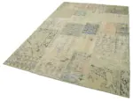 Patchwork Bej Pamuk Üzerine Yün El Dokuma Kilim-169x245 - Görsel 3