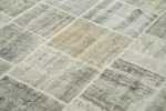 Patchwork Gri Pamuk Üzerine Yün El Dokuma Kilim-173x246 - Görsel 5