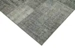 Patchwork Gri Pamuk Üzerine Yün El Dokuma Kilim-170x240 - Görsel 4