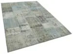 Patchwork Mavi Pamuk Üzerine Yün El Dokuma Kilim-173x245 - Görsel 2