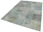 Patchwork Mavi Pamuk Üzerine Yün El Dokuma Kilim-173x245 - Görsel 3