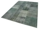 Patchwork Gri Pamuk Üzerine Yün El Dokuma Kilim-171x243 - Görsel 3