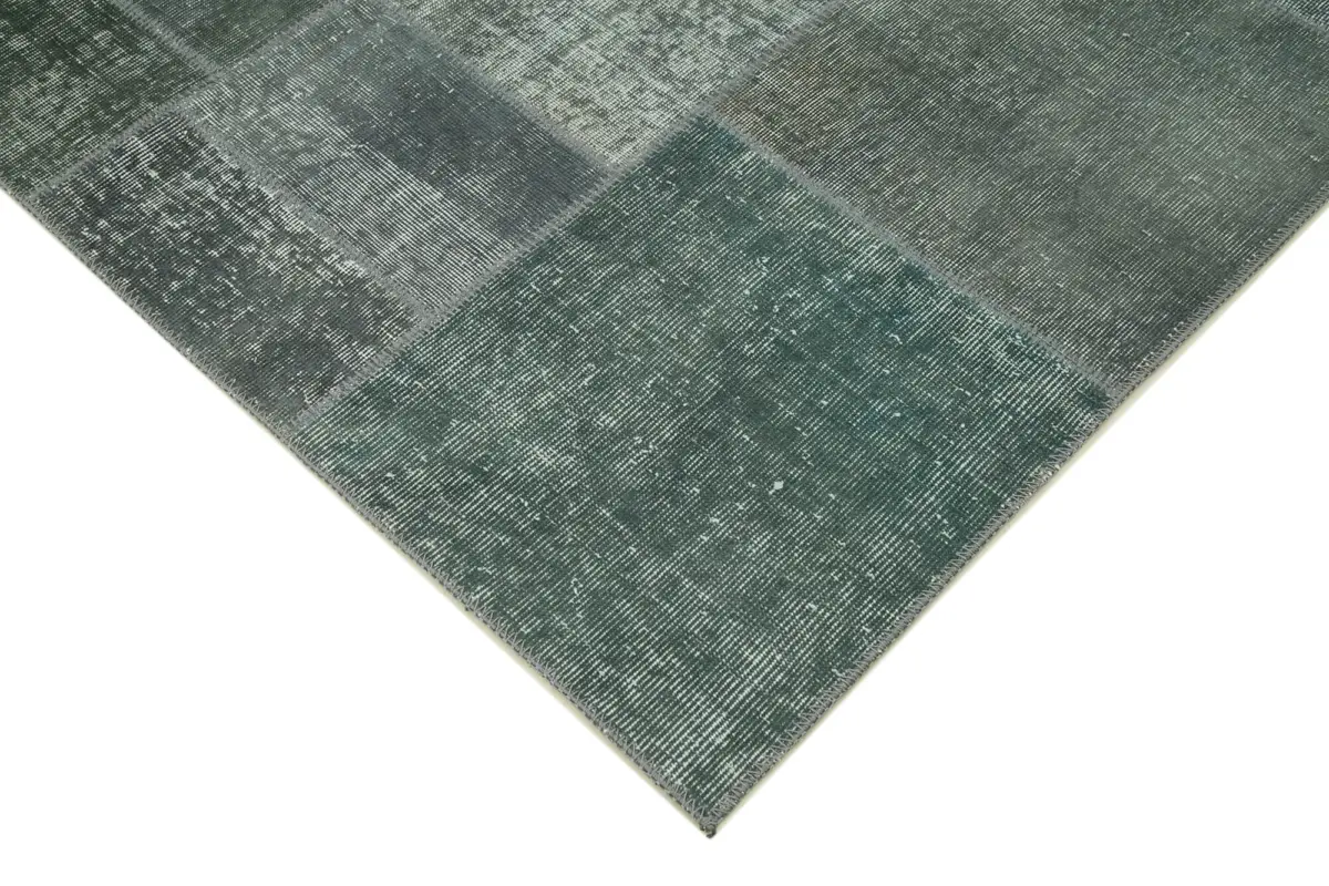 Patchwork Gri Pamuk Üzerine Yün El Dokuma Kilim-171x243 - Görsel 4