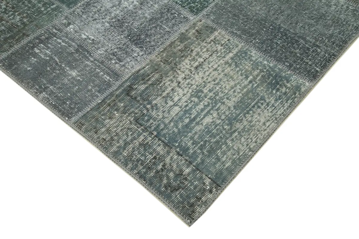 Patchwork Gri Pamuk Üzerine Yün El Dokuma Kilim-171x239 - Görsel 4
