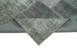 Patchwork Gri Pamuk Üzerine Yün El Dokuma Kilim-170x240 - Görsel 6