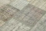 Patchwork Gri Pamuk Üzerine Yün El Dokuma Kilim-176x243 - Görsel 5