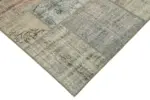 Patchwork Gri Pamuk Üzerine Yün El Dokuma Kilim-175x244 - Görsel 4