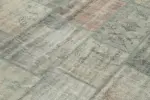 Patchwork Gri Pamuk Üzerine Yün El Dokuma Kilim-175x244 - Görsel 5