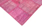 Patchwork Pembe Pamuk Üzerine Yün El Dokuma Kilim-176x242 - Görsel 4
