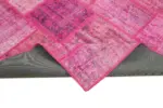 Patchwork Pembe Pamuk Üzerine Yün El Dokuma Kilim-176x242 - Görsel 6