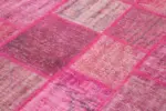 Patchwork Pembe Pamuk Üzerine Yün El Dokuma Kilim-174x247 - Görsel 5