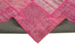 Patchwork Pembe Pamuk Üzerine Yün El Dokuma Kilim-174x247 - Görsel 6