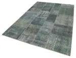Patchwork Gri Pamuk Üzerine Yün El Dokuma Kilim-170x242 - Görsel 3