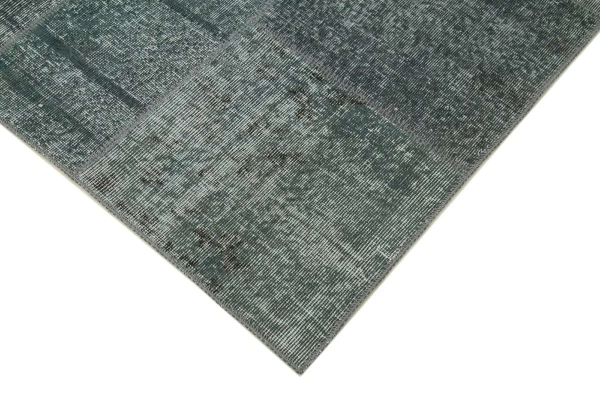 Patchwork Gri Pamuk Üzerine Yün El Dokuma Kilim-170x242 - Görsel 4