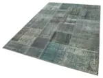 Patchwork Gri Pamuk Üzerine Yün El Dokuma Kilim-171x242 - Görsel 3
