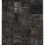 Patchwork Kahverengi Pamuk Üzerine Yün El Dokuma Kilim-171x237