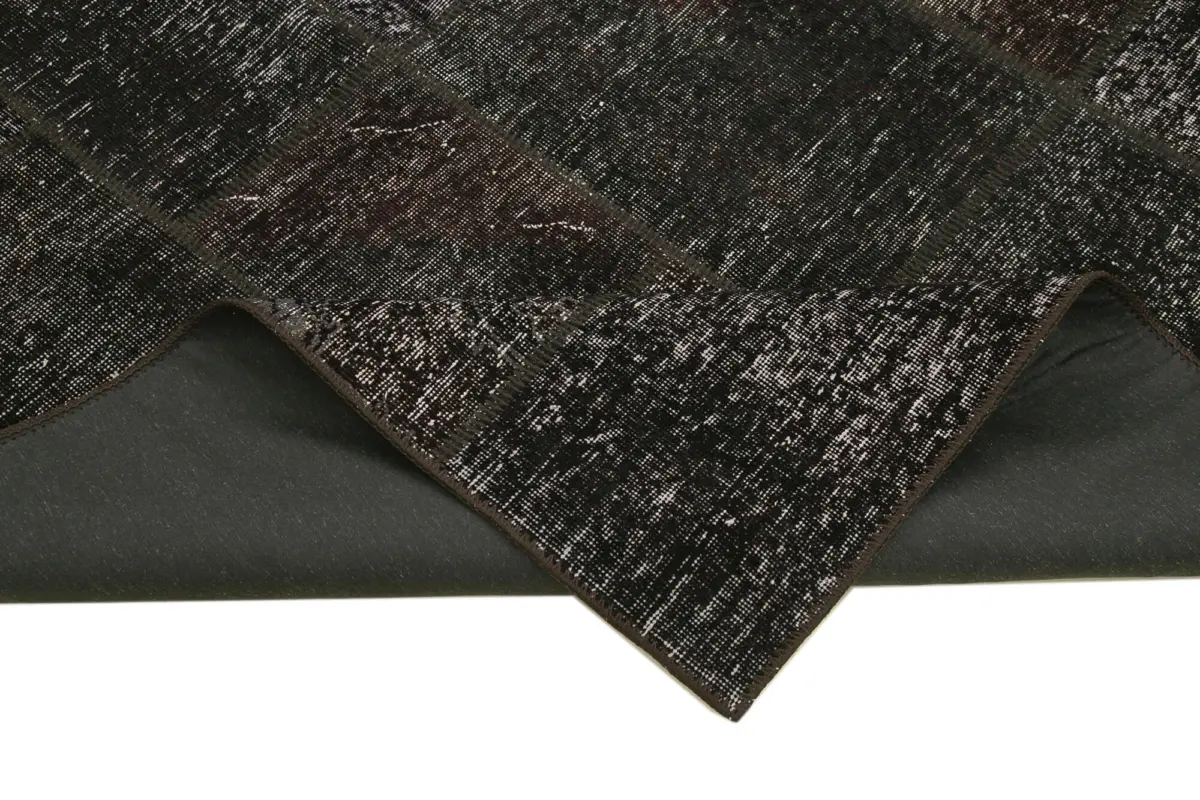 Patchwork Kahverengi Pamuk Üzerine Yün El Dokuma Kilim-171x237 - Görsel 6