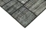 Patchwork Siyah Pamuk Üzerine Yün El Dokuma Kilim-180x250 - Görsel 4