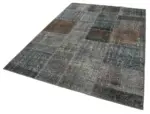 Patchwork Gri Pamuk Üzerine Yün El Dokuma Kilim-171x243 - Görsel 3