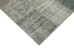 Patchwork Gri Pamuk Üzerine Yün El Dokuma Kilim-176x242 - Görsel 4