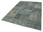 Patchwork Gri Pamuk Üzerine Yün El Dokuma Kilim-172x240 - Görsel 3