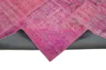 Patchwork Pembe Pamuk Üzerine Yün El Dokuma Kilim-173x240 - Görsel 6